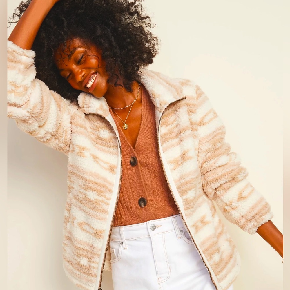 Old Navy Aztec Print Sherpa Zip Jacket